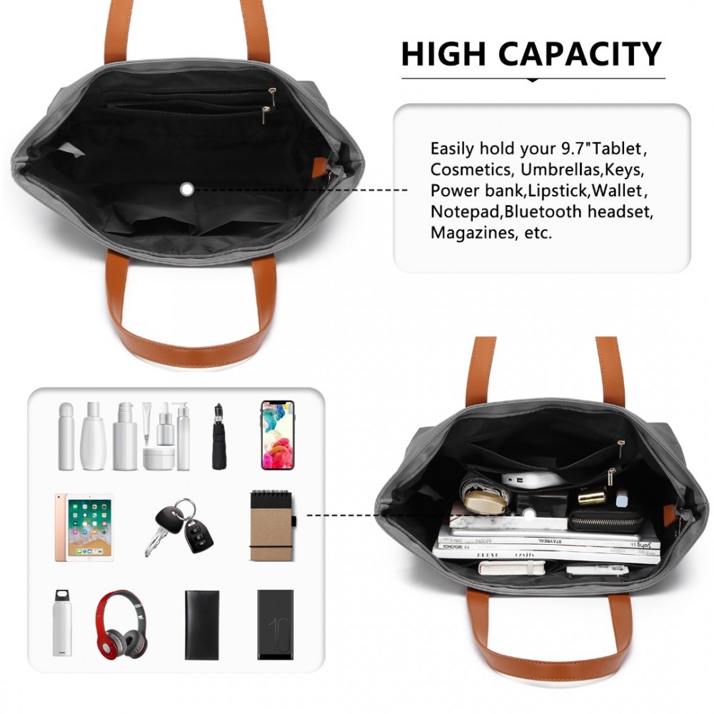 Dámska vodeodolná casual shopper taška LH2240- šedá - 14L LH2240-GY-(6)-1000x1000